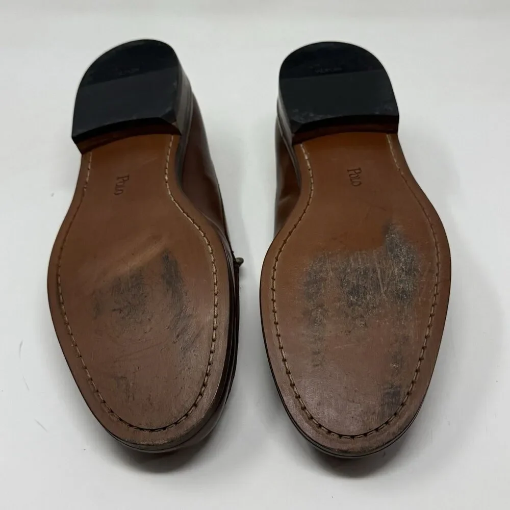 Polo Ralph Lauren Loafers Dress Shoes Mens 9 D Brown Leather Vintage Italy